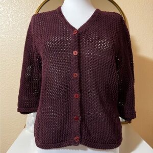 Christopher & Banks Deep Burgundy Cardigan